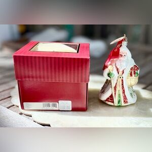 Waterford Holiday Heirlooms Trinity Old World Santa Mouth Blown Glass Ornament!